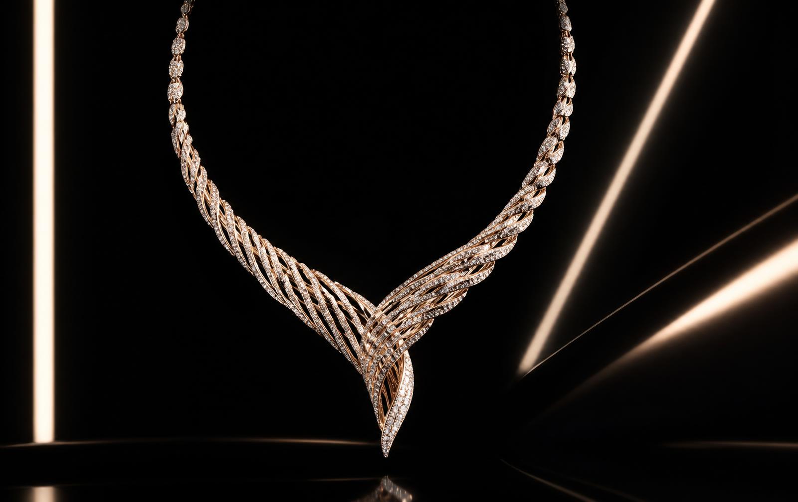 Sculptural VALMONTÉ diamond necklace